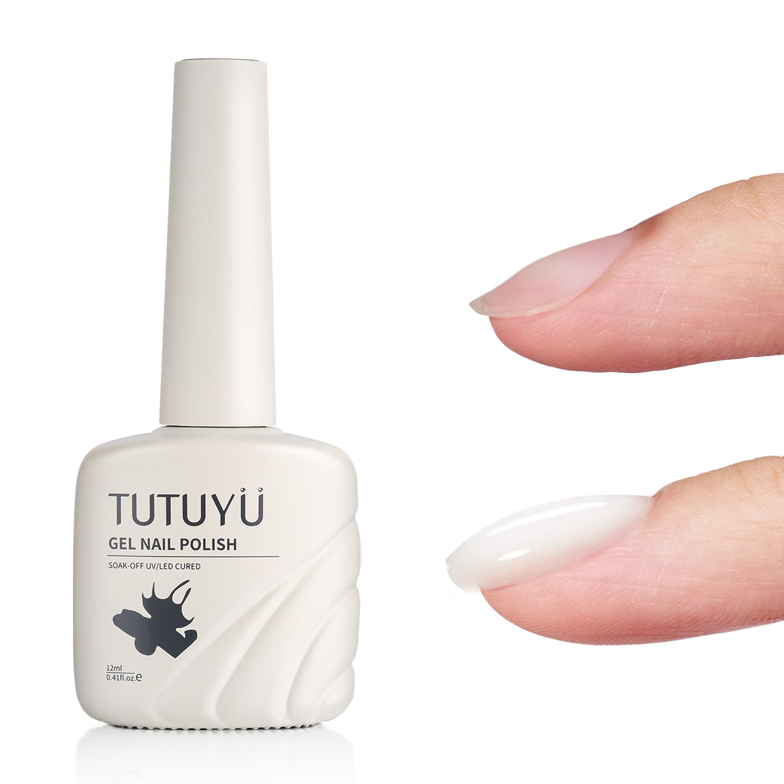 TUTUYU Sheer White Builder Gel, 12ml Jelly Cool White Nail