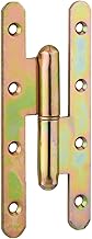 THIRARD - Paris hinge for front door and interior - Zinc plated steel - Straight - 3 or 4 hole mounting - Easy installation - 140 x 55 mm - Yellow/Gold