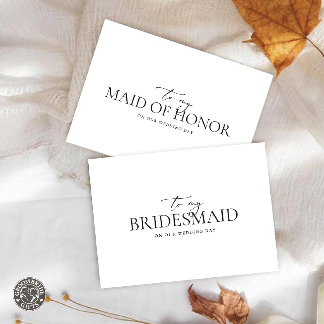 6 Pieces Bridesmaid Proposal Cards with Envelopes, 4 Pieces To My Bridesmaid On Our Wedding Day Cards and 2 Pieces To My Maid Of Honor On Our Wedding Day Cards.(Bridesmaid - 6cards A) - Image 5