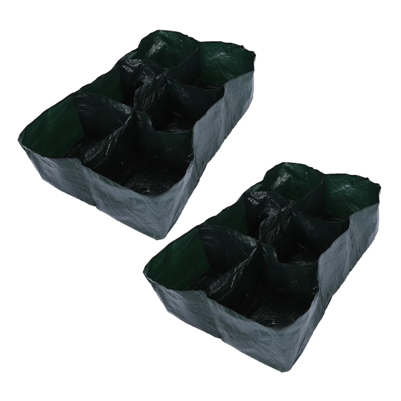 TEHAUX 2 Piezas Bolsa de Cultivo Dividida de Plástico Verde para Tomates y