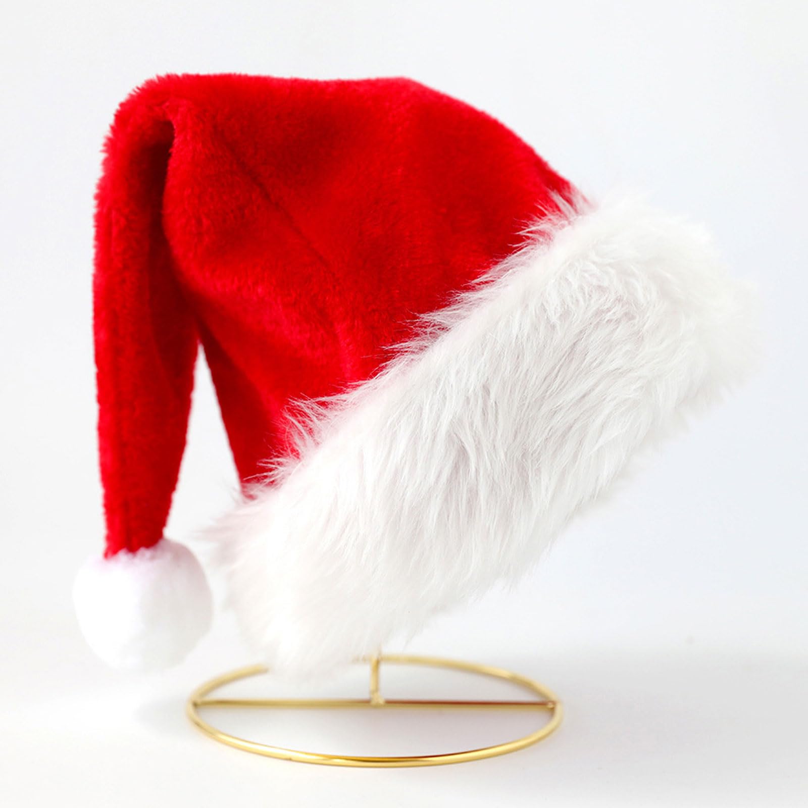 GWAWG Christmas Red Velvet Extra Thicken Holiday Headwea hat,Classic Plush Christmas Hat,Red Santa Thicken Comfortable Velvet Santa Claus hat for Unisex Soft Plush Classic Fur Xmas Holiday - Image 4