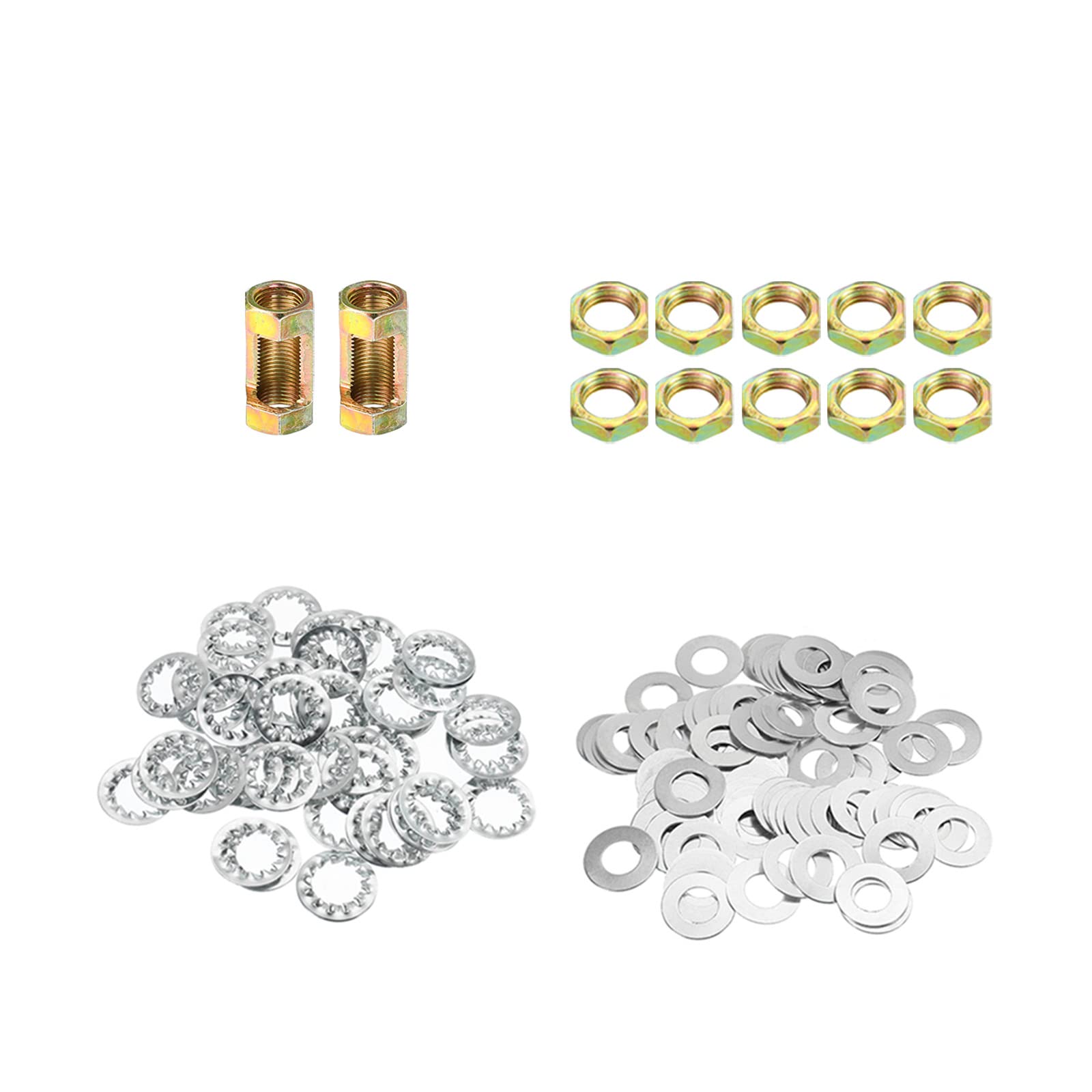 PATIKIL 1/8IP Thread Lamp Pipe Lock Nuts Washers, 2 Set Threaded Tube Fasteners Assortment Hardware for Chandelier Ceiling Light DIY, Zinc Plating