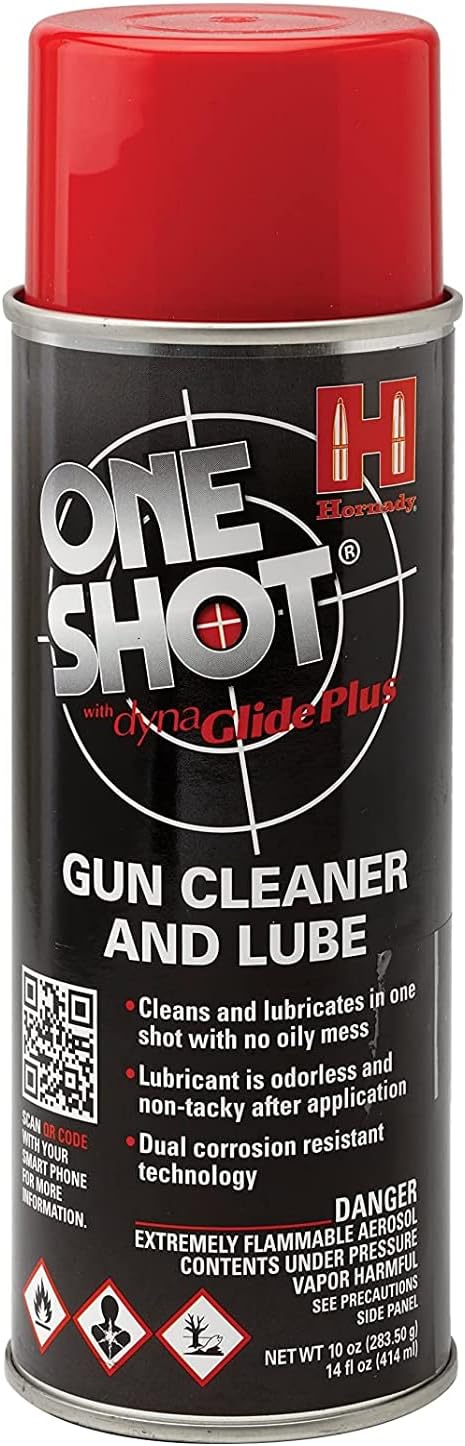 Hornady One Shot Gun Cleaner and Case Lube, 10 oz – Aerosol Dry Lube, with DynaGlide Plus – Clean, Non-Sticky and Easy to Use – Contains No Petroleum, Won't Contaminate Powder or Primers : Gun Lubrication : Sports & Outdoors