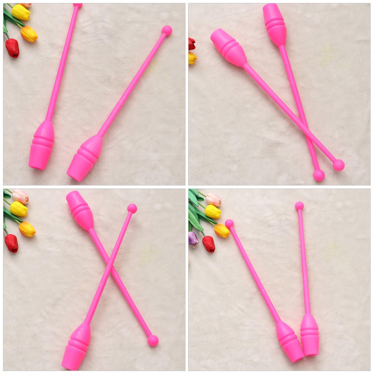 Generico Clavette Ginnastica Ritmica Bambina Rosa in Plastico per Ginnastica Artistica e Fitness Accessorio e Bambine