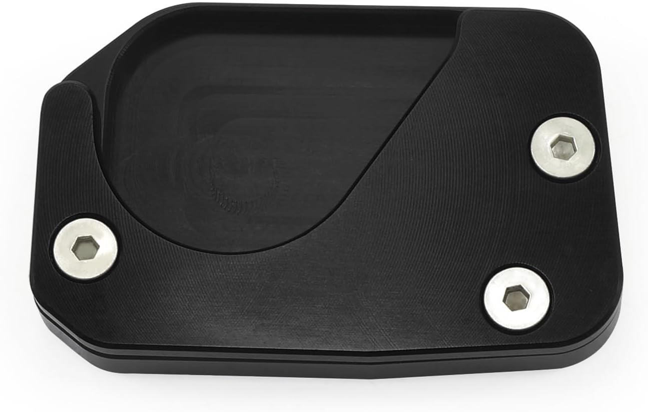 Motorcycle Kickstand Side Stand Extension Foot Plate Compatible with Wing Cross Cub 110 CC110 Jiffy Stands Enlarger Pad Support CNC Aluminum (Black B)