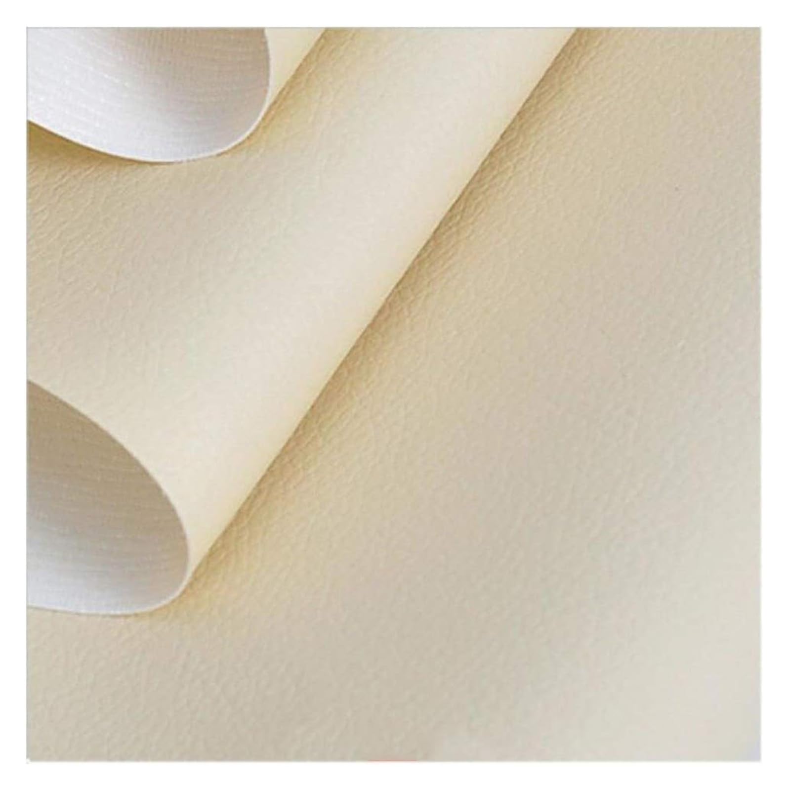 Waterproof Faux Leather Fabric， Faux Leather Fabric Leatherette Off-White 1.38m Wide Multiple Lengths for Crafts Upholstery