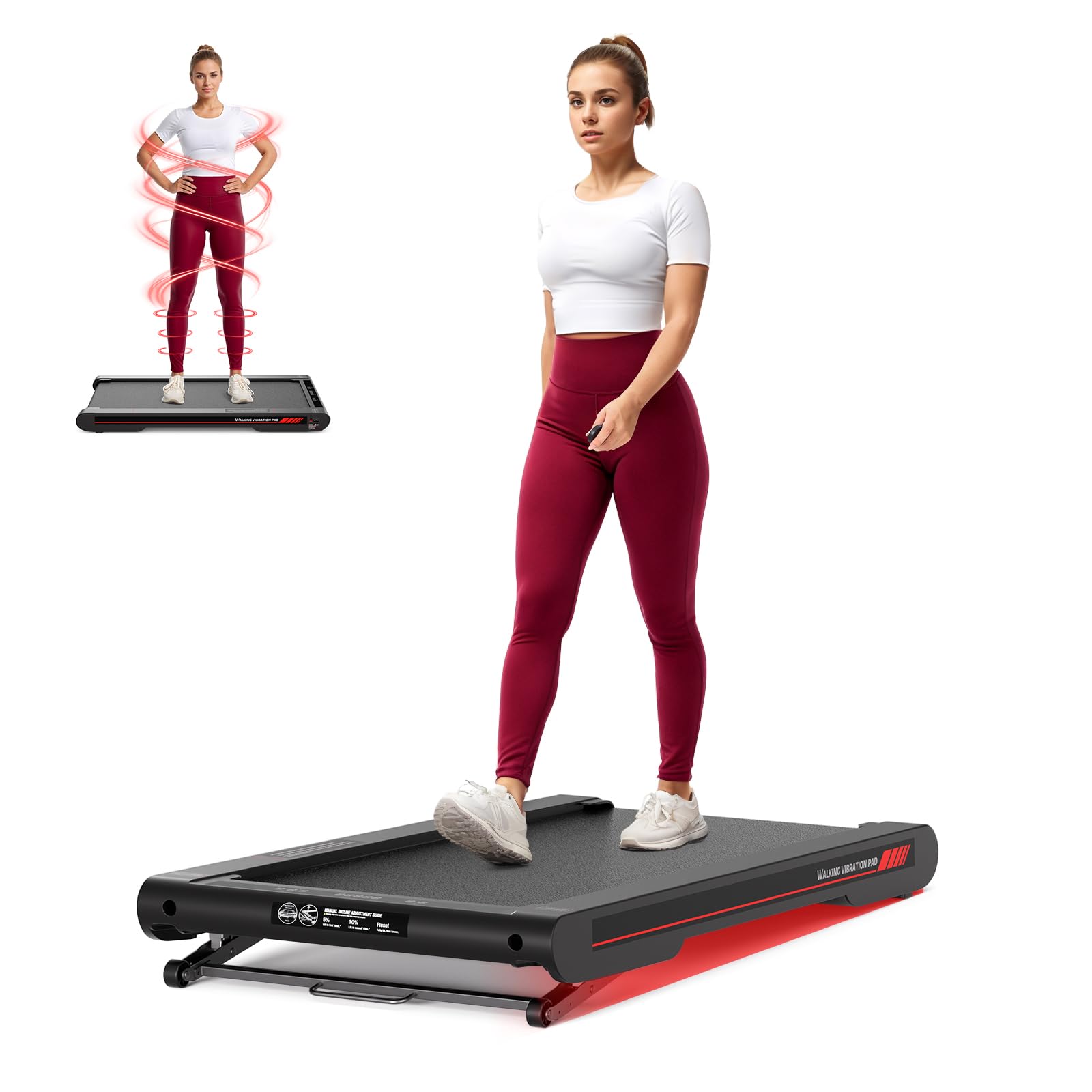 Sperax 4 in 1 Walking Vibration Pad Laufband für Zuhause Vibration 0.3-6km/h für Zuhause und Bürofür, Laufband für Zuhause mit App 400W Keine Montage Erforderlich
