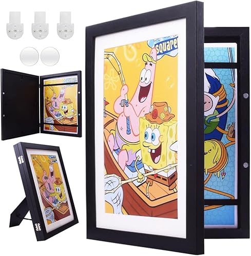 DORUIMI Marco de arte infantil de 8.5 x 11 pulgadas, con apertura frontal, marcos de obras de arte para niños intercambiables, marcos de