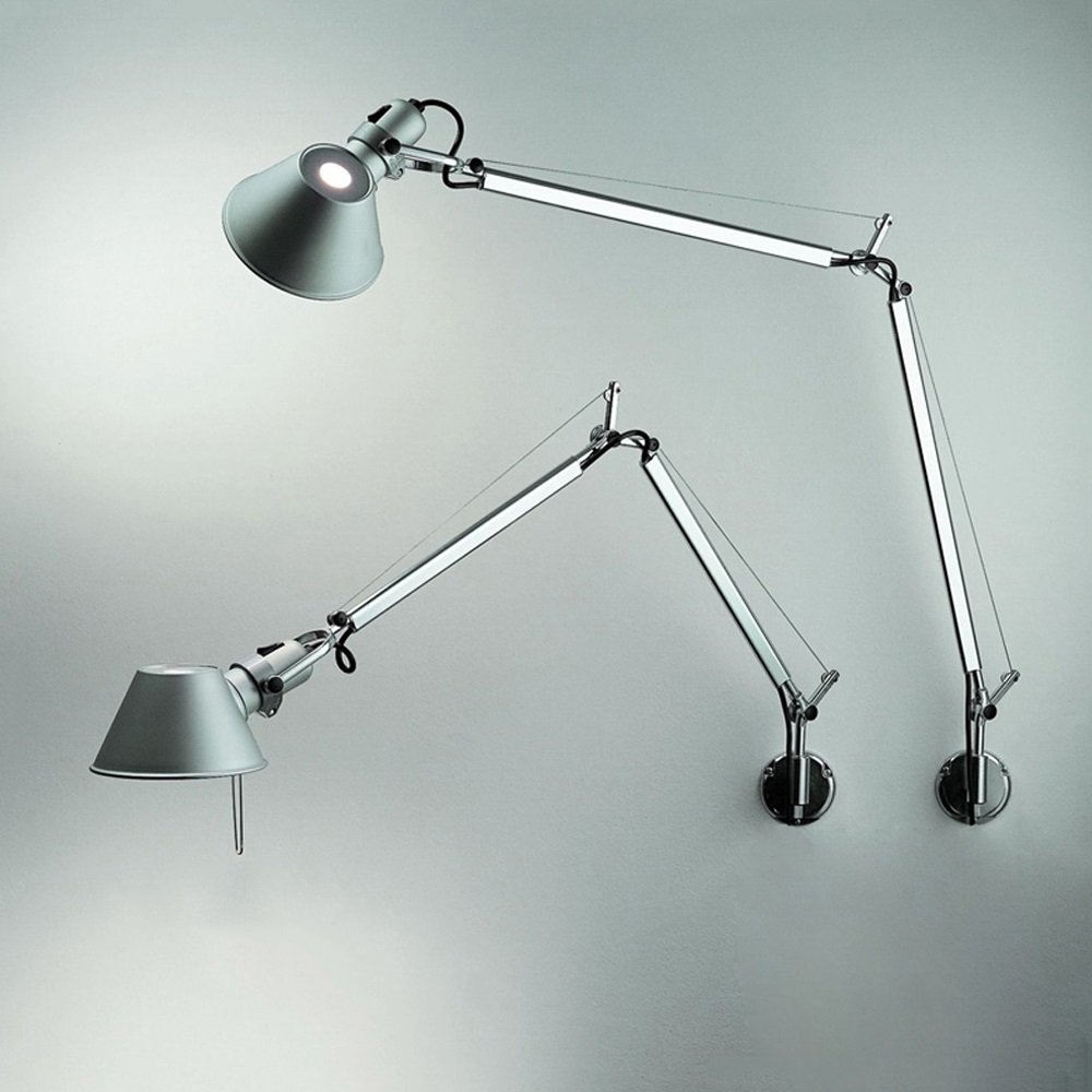 Lampade da parete a braccio lungo regolabili, LED interruttore a fascia in alluminio lampada a sospensione applique da parete moderna camera da letto studio lettura pieghevole riparo della parete