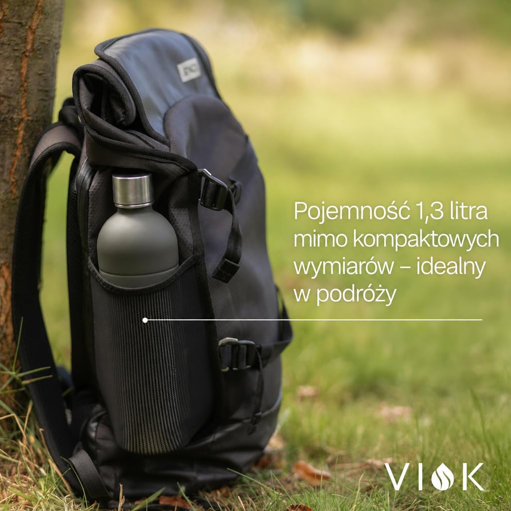 Butelka do Aarke Carbonator 3 i 2 oraz Smeg SKC01, kompatybilna z Brita SodaOne, Sodapop Cooper i Philips GoZero – zamienna butelka ze stali nierdzewnej 1,3 l do saturatora wody (2, Szary matowy)