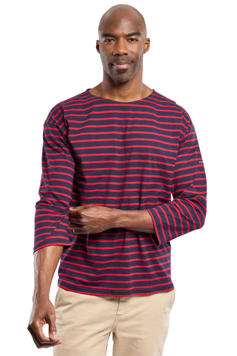 Armor Lux Men's Beg Meil T-Shirt Not Applicable, Multicolour (Navire/Braise 455), Small (Manufacturer Size: 2)
