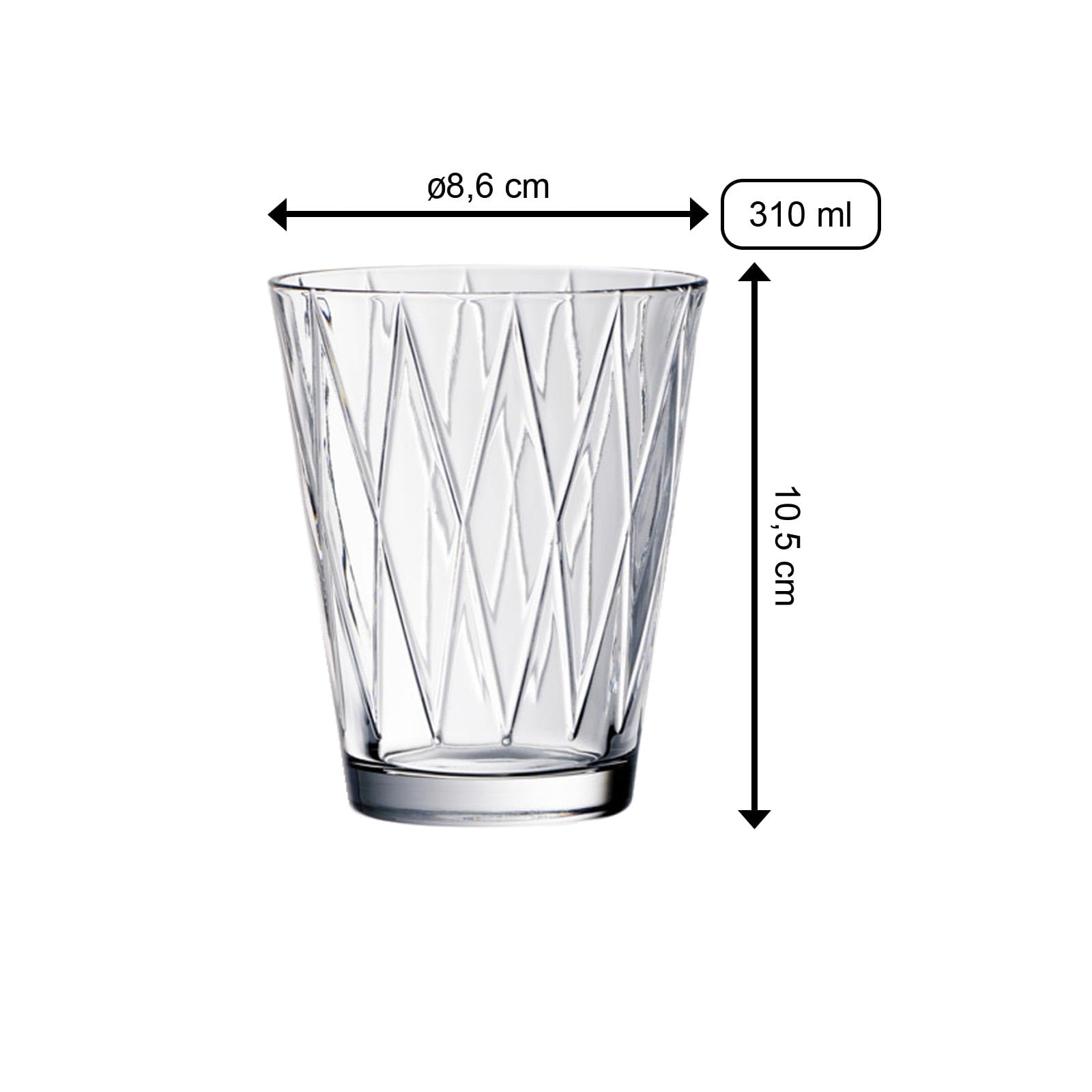 Villeroy & Boch - Dressed Up Wasserglas-Set, 16 teilig, 310 ml, Kristallglas, spülmaschinengeeignet, 4x 4er Set sortiert