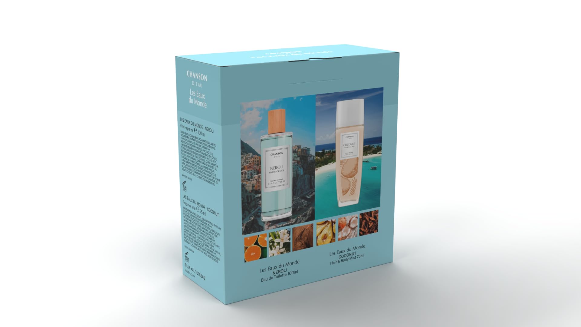 Chanson Les Eaux Du Monde, Bolso + Nerolí Eau de Toilette 100ml + Coconut Bruma Corporal 75ml