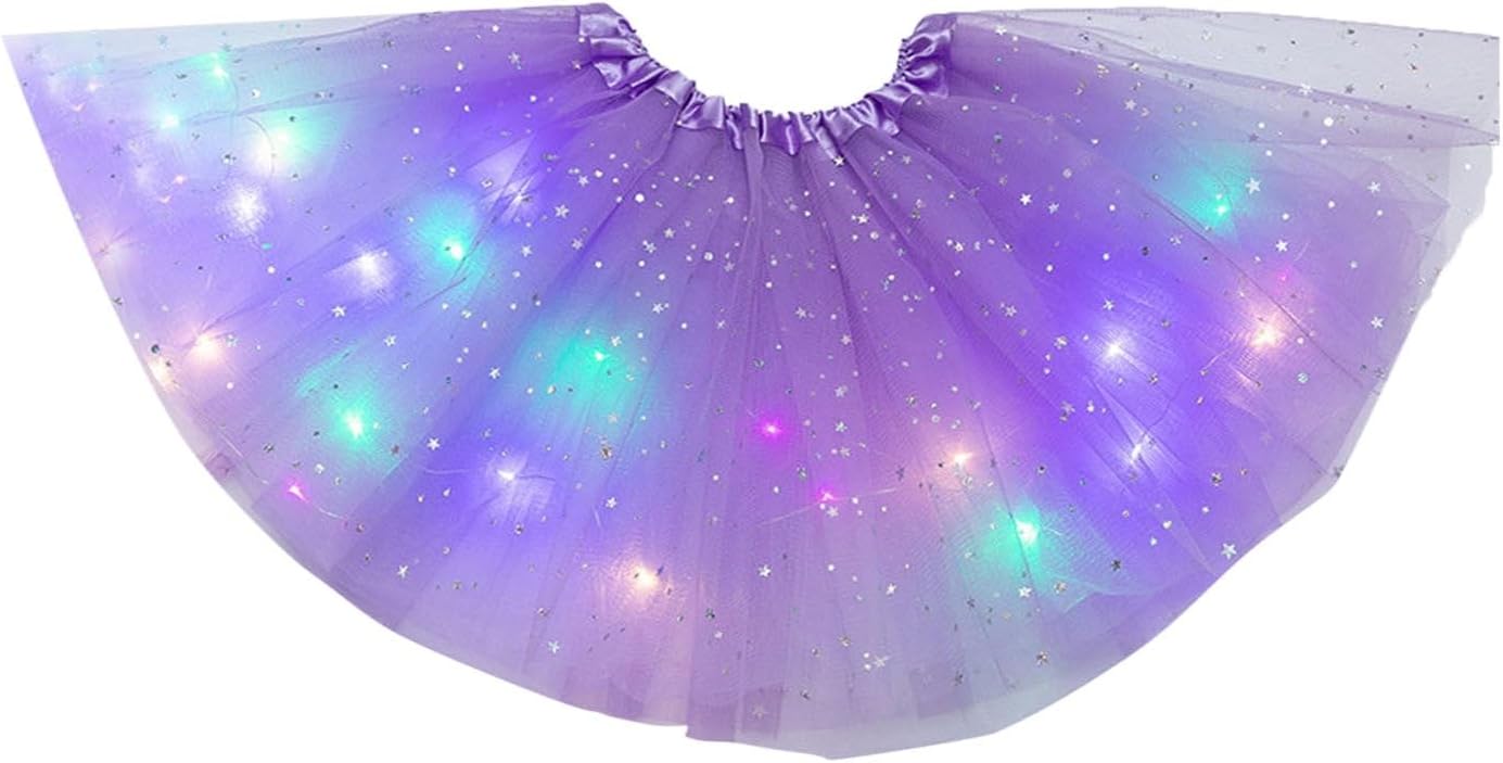 Girl Tutu Skirts, 2-8 Years Baby Girls Light Up LED Tutu Skirt Magic Light Princess LED Dancing Skirt Tulle Ballet