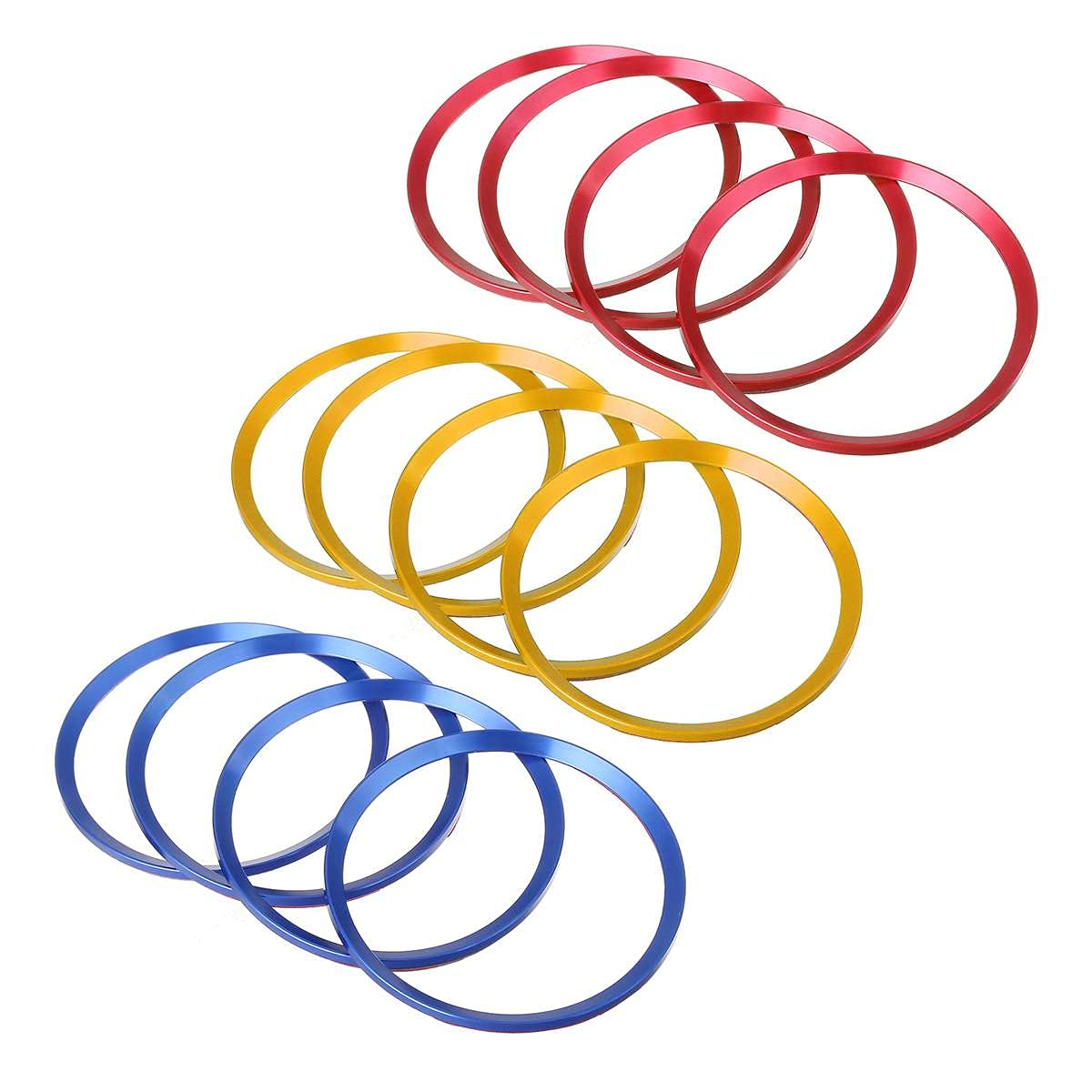Bangha Red Hub Center Ring,Wheel Spacer Rings 4Pcs Aluminium Alloy 4Pcs Car Wheel Bore Center Collar Hub Centric Rings Wheel Hub Rings(Red)
