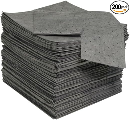 Universal Light Duty Absorbent Pads for Quick Tasks | 16" x 18", Single Ply | 200 Count | Fast Cleanup for Small Spills | SFG-70