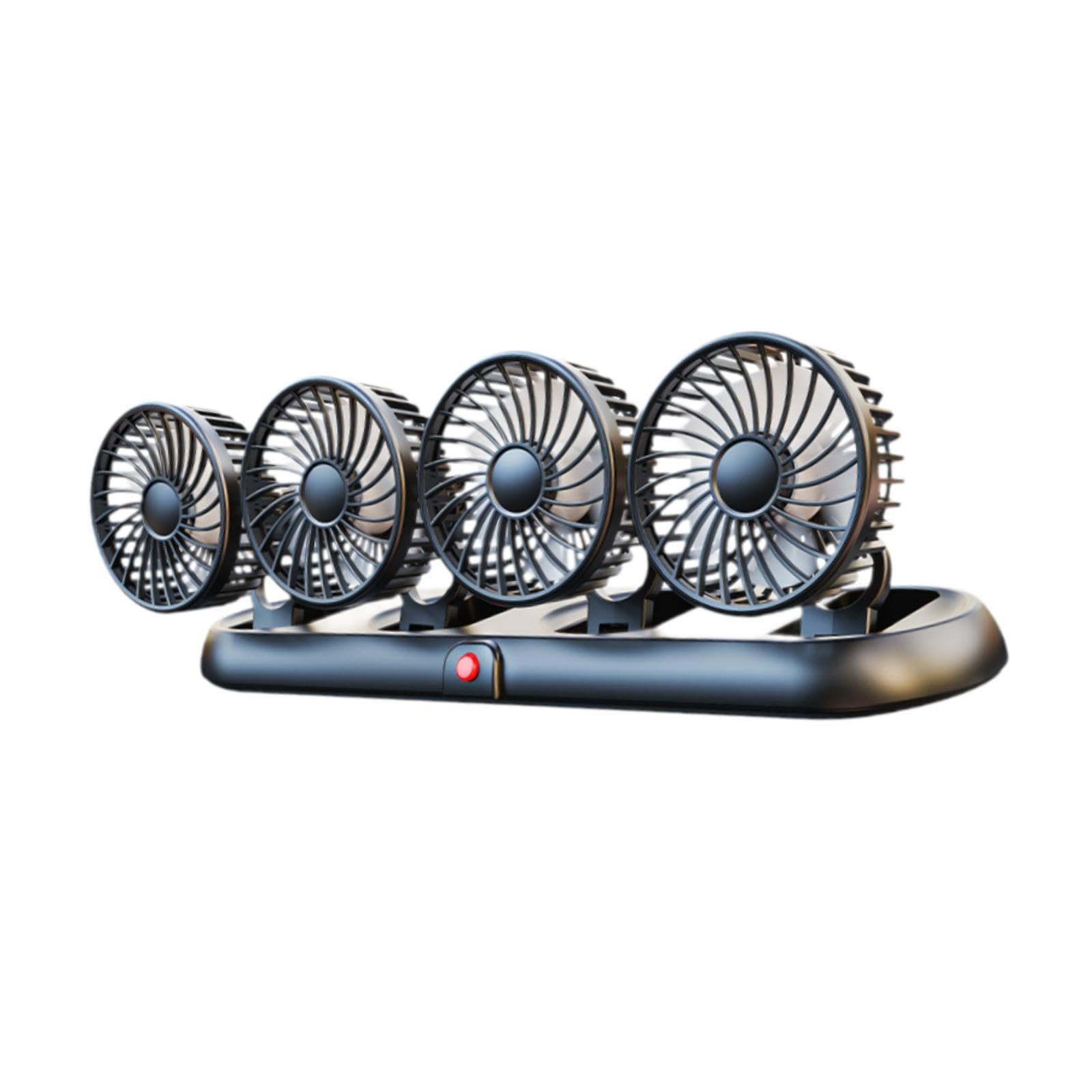 Ventilador de Refrigeración para Coche USB de 4 Cabezales Y 5 V, Plegable, Portátil, con 3 Velocidades Ajustables Y Rotación de 360°, Ideal para
