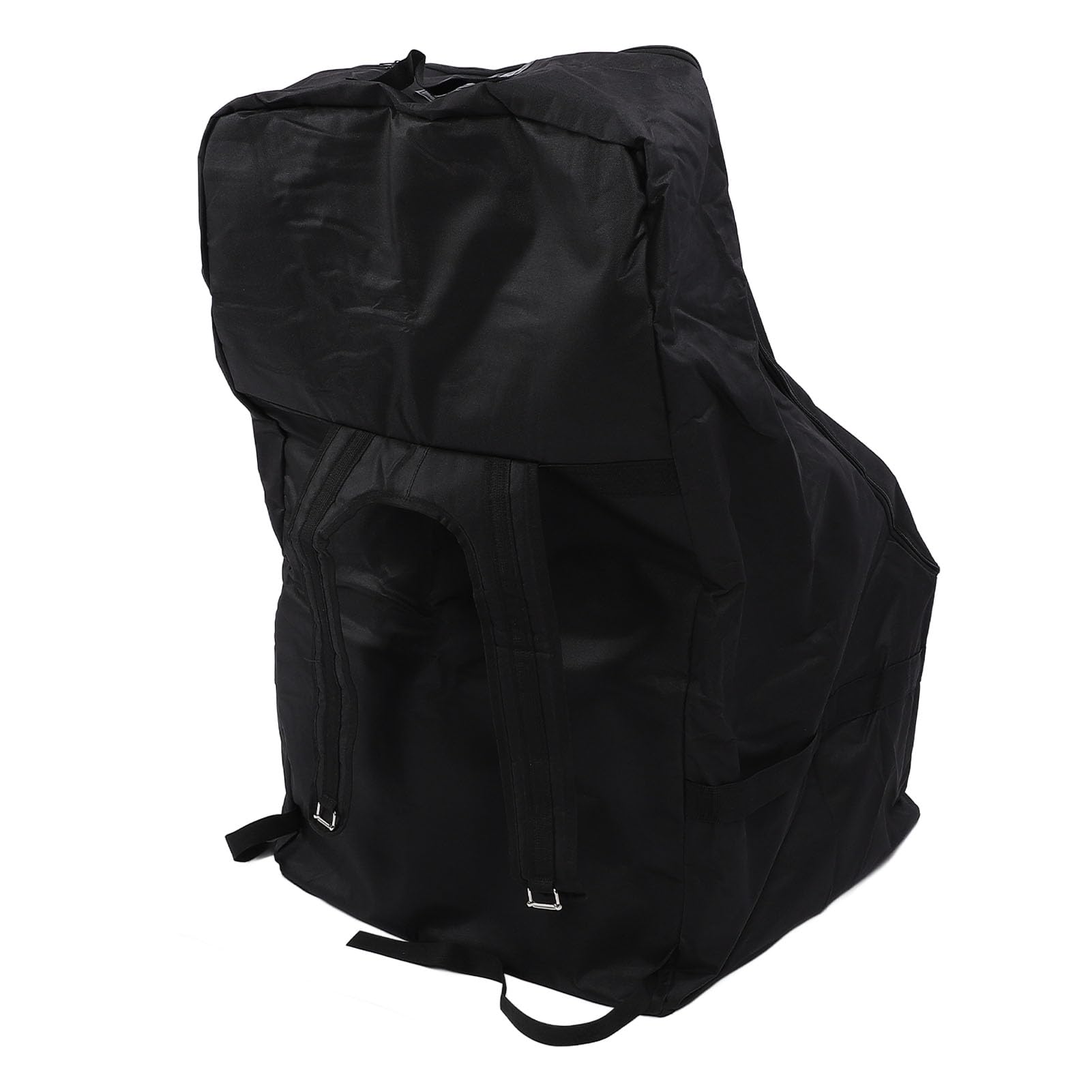 Pongnas Borsa per Passeggino, Borsa Seduta di Sicurezza per Bambini con 2 Cinghie per Zaino Chiusura con Zip Nera Pieghevole e Compatta per Riporre il Passeggino