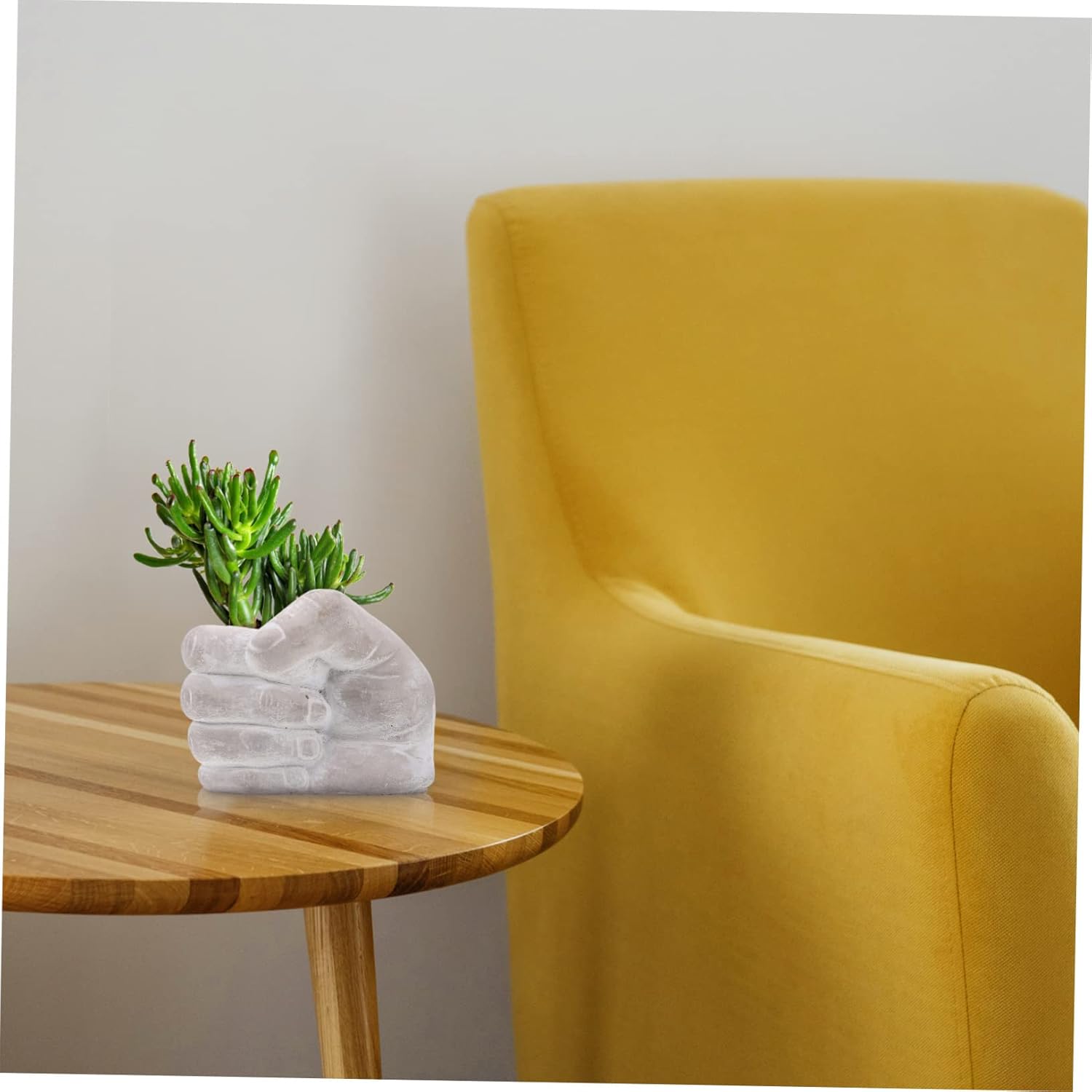 Creative Cement Flower Pot Palm Shape Planter for Indoor and Outdoor Decor Vintage Style Planter for Cacti and Indoor Gardens Right