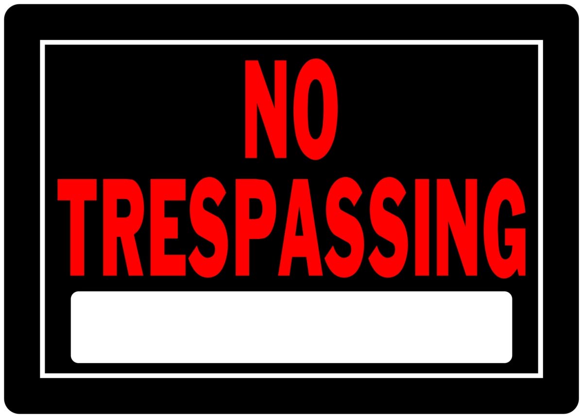Hillman Group 840125 10 x 14 in. Black & Red Aluminum No Trespassing Sign - 6 Piece6