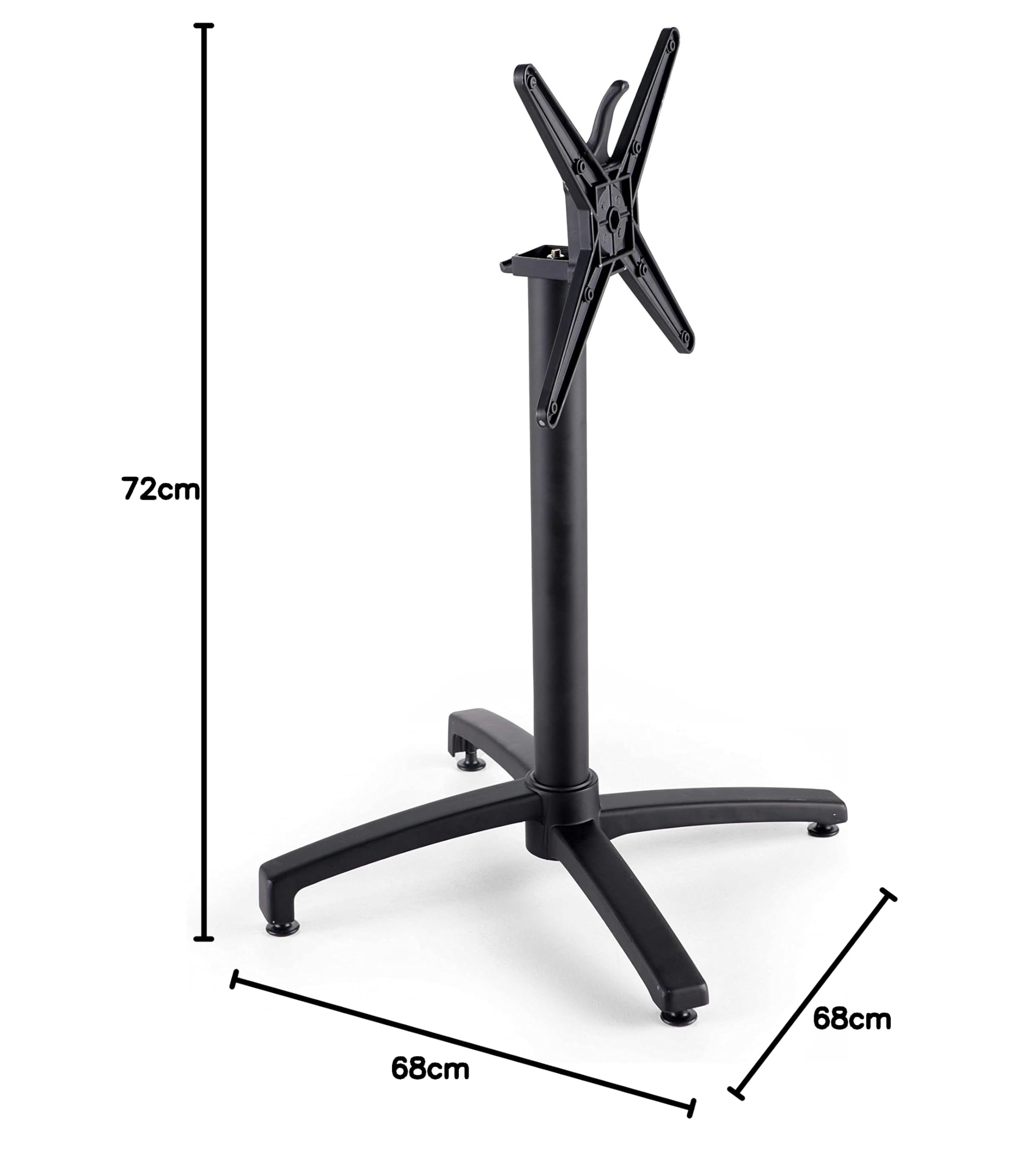 Oviala Pied de Table avec système inclinable en Aluminium Noir Klipo