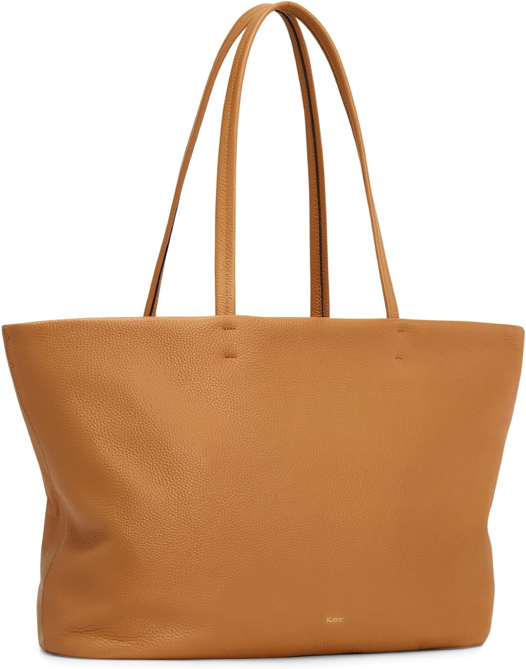 Kattee Genuine Leather Tote Bags for Women, Soft Shoulder Purses and Handbags Zipper Totes Travel Work Extra Large Brown