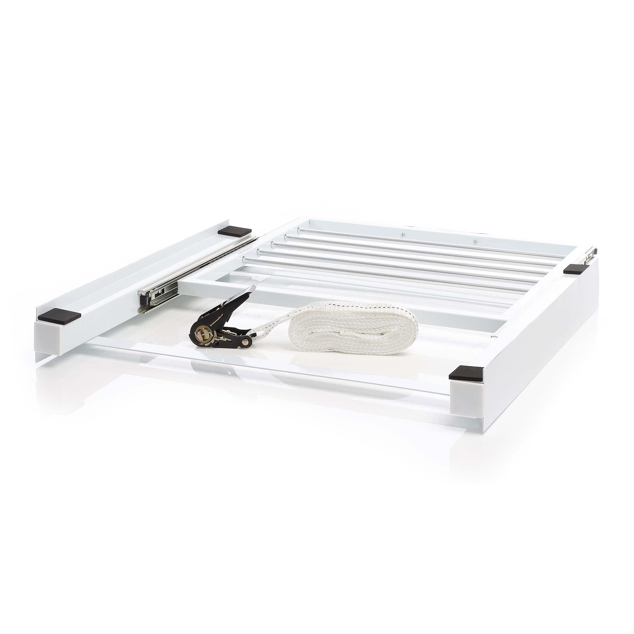 Wiltec Kit Sovrapposizione Lavatrice asciugatrice Max 150 kg con ripiano a Barre Estraibile