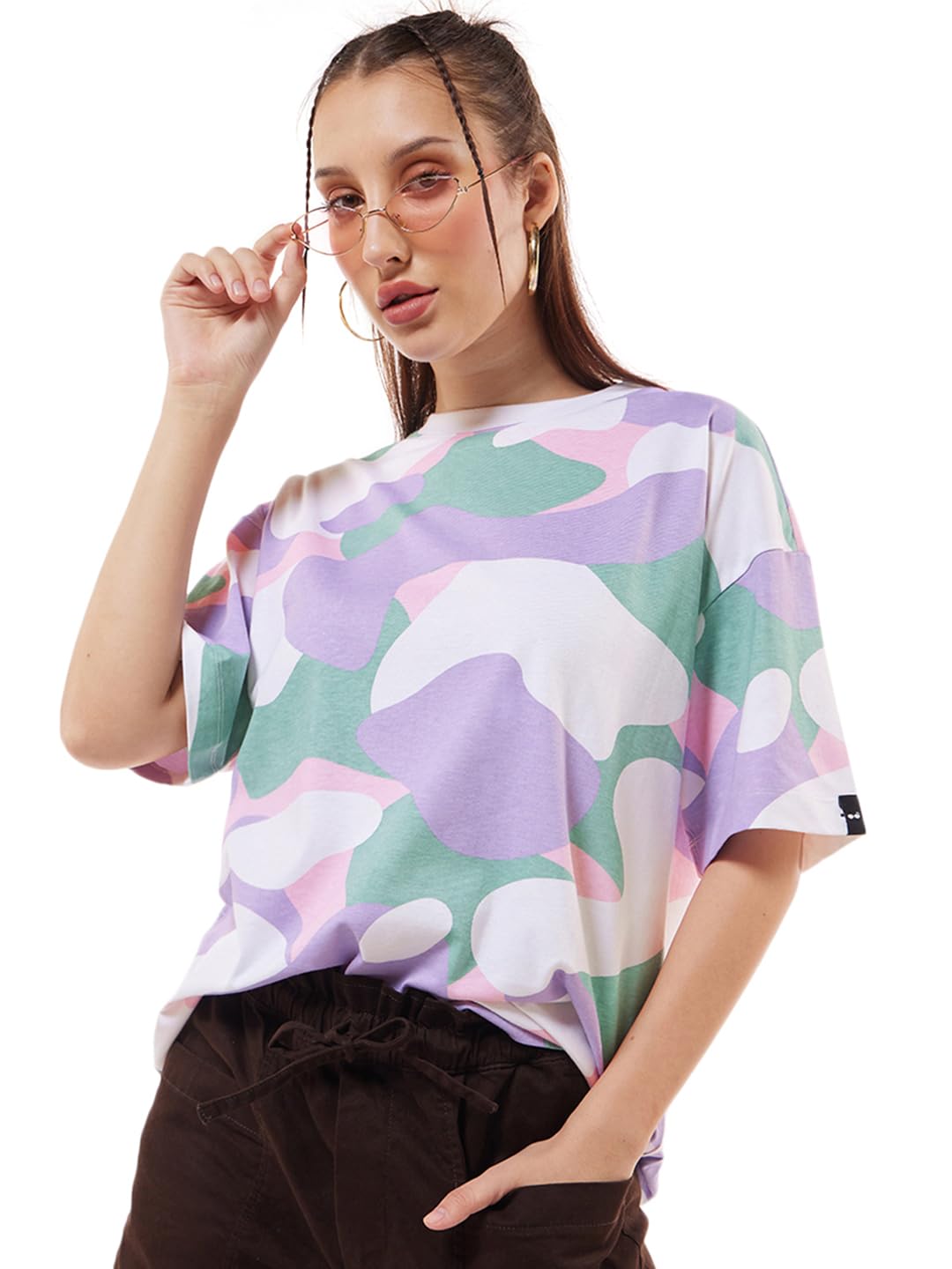 bewakoof Women's 100% Cotton Oversized Fit Round Neck T-Shirt-picture-13