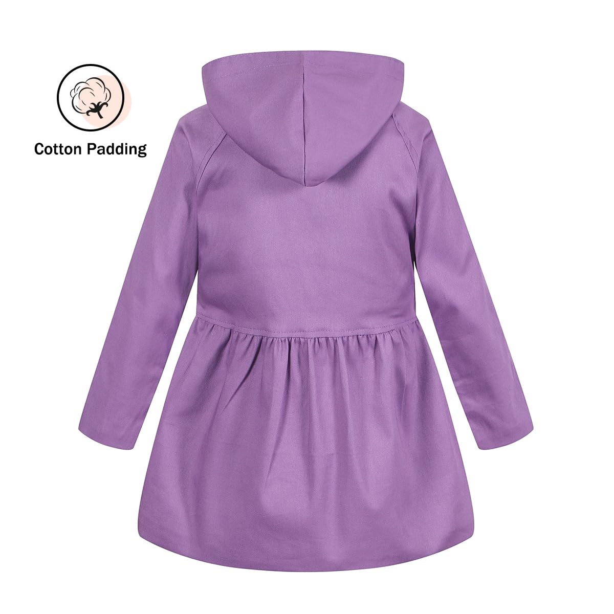 Giacca Trench Elegante da Bambina Ragazza Cappotto a Vento Manica Lunga con Cappuccio Staccabile