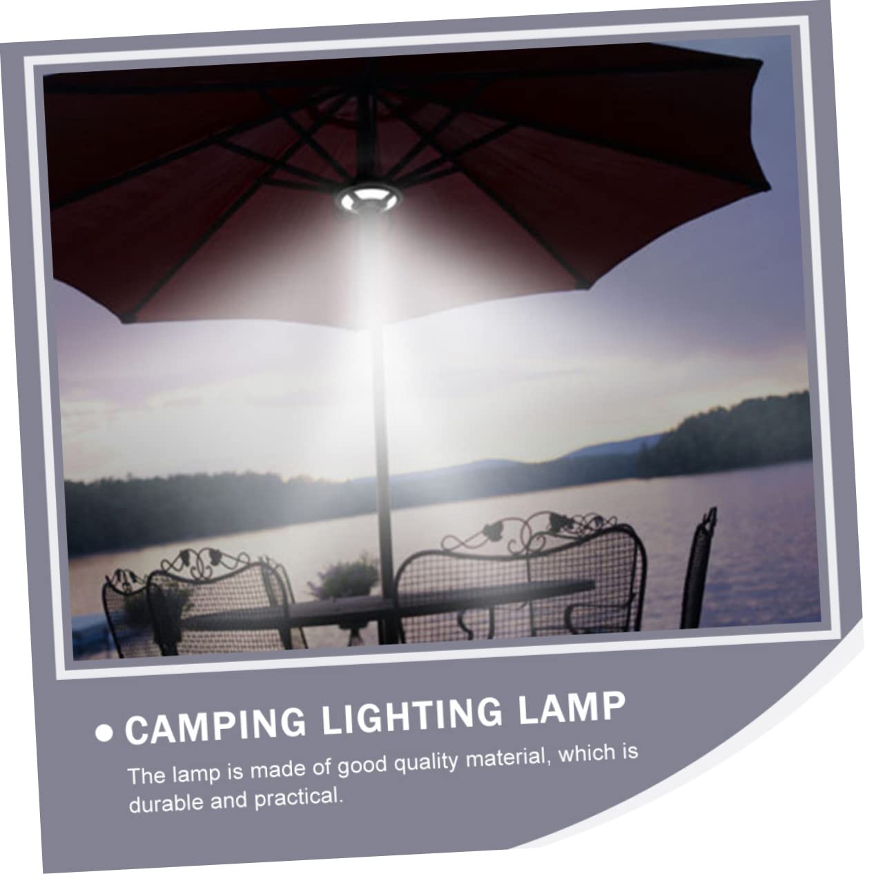 WOONEKY Lampada da Campeggio Multifunzionale per Ombrellone Nero in Abs, Luce LED per Attività Notturne Sicure e Luci da Esterno per Campeggio e Casa