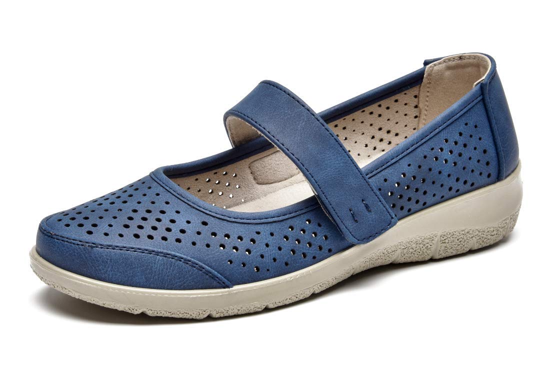 vjh confort Women's Mary Jane Flats, Breathable Slip-On Light Weight Comfort Orthotic Casual Walking Shoes-picture-18
