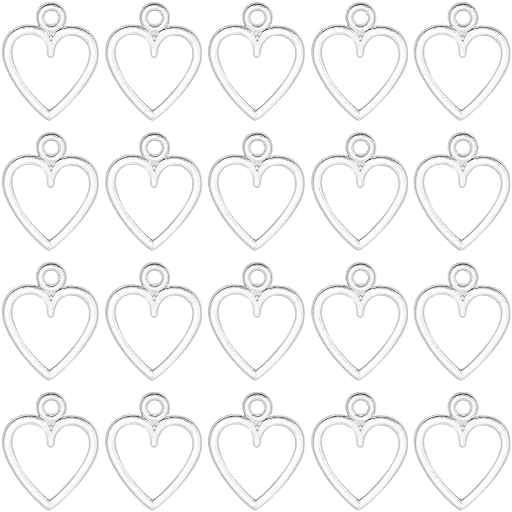Breloques cœur en argent tibétain pour créer des bijoux d'amour faits main