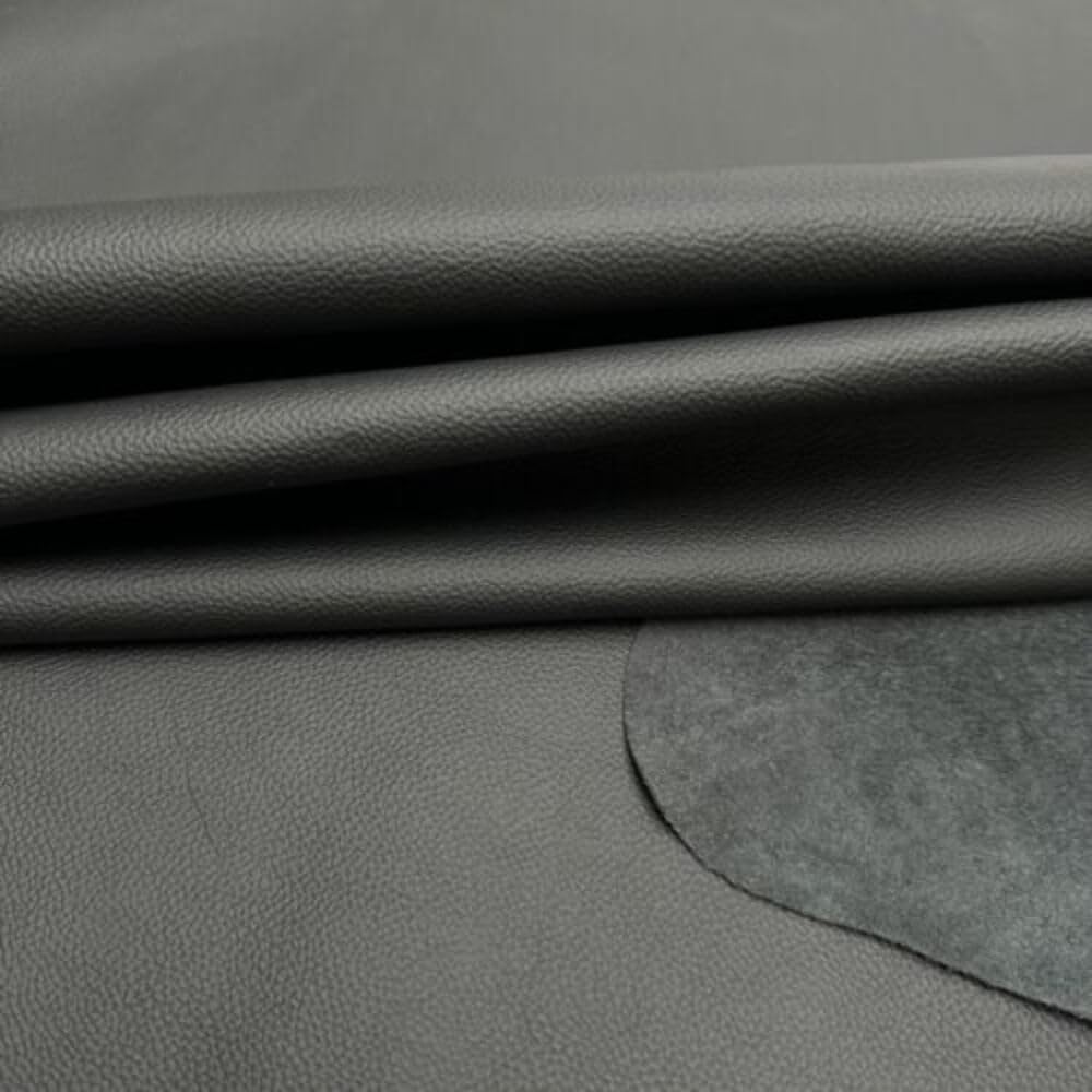 Autoleder Klassik Schwarz | 1/4 Lederhaut ca. 1,00 m² | Genarbtes Echtleder Rindsleder | Für Auto, Polster & Möbel | Stärke 1,1–1,3 mm