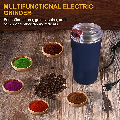 Image of Weinsamkeit Electric Coffee Grinder - 200W Multifunctional With Stainless Steel Blades, Overheating Protection, Portable for Beans