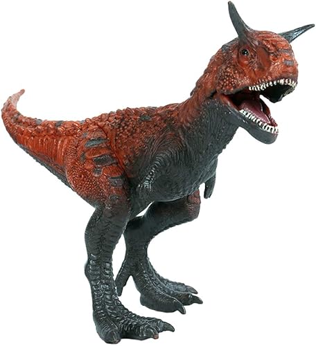 Flormoon Juguete de dinosaurio Dinosaurio Carnotaurus realista Figuras de dinosaurio de plástico Decoración de pastel de cumpleaños, suministros
