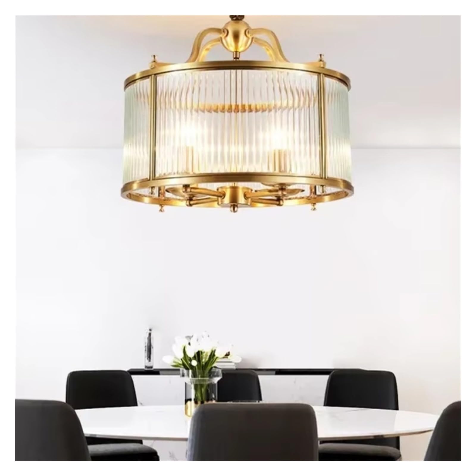 Olskfuh Size_name Modern Luxury Glass Chandelier Golden Copper Living Dining Bedroom Decor Ceiling Pendant Light Indoor Led Lamp Fixture,-D40 H45cm