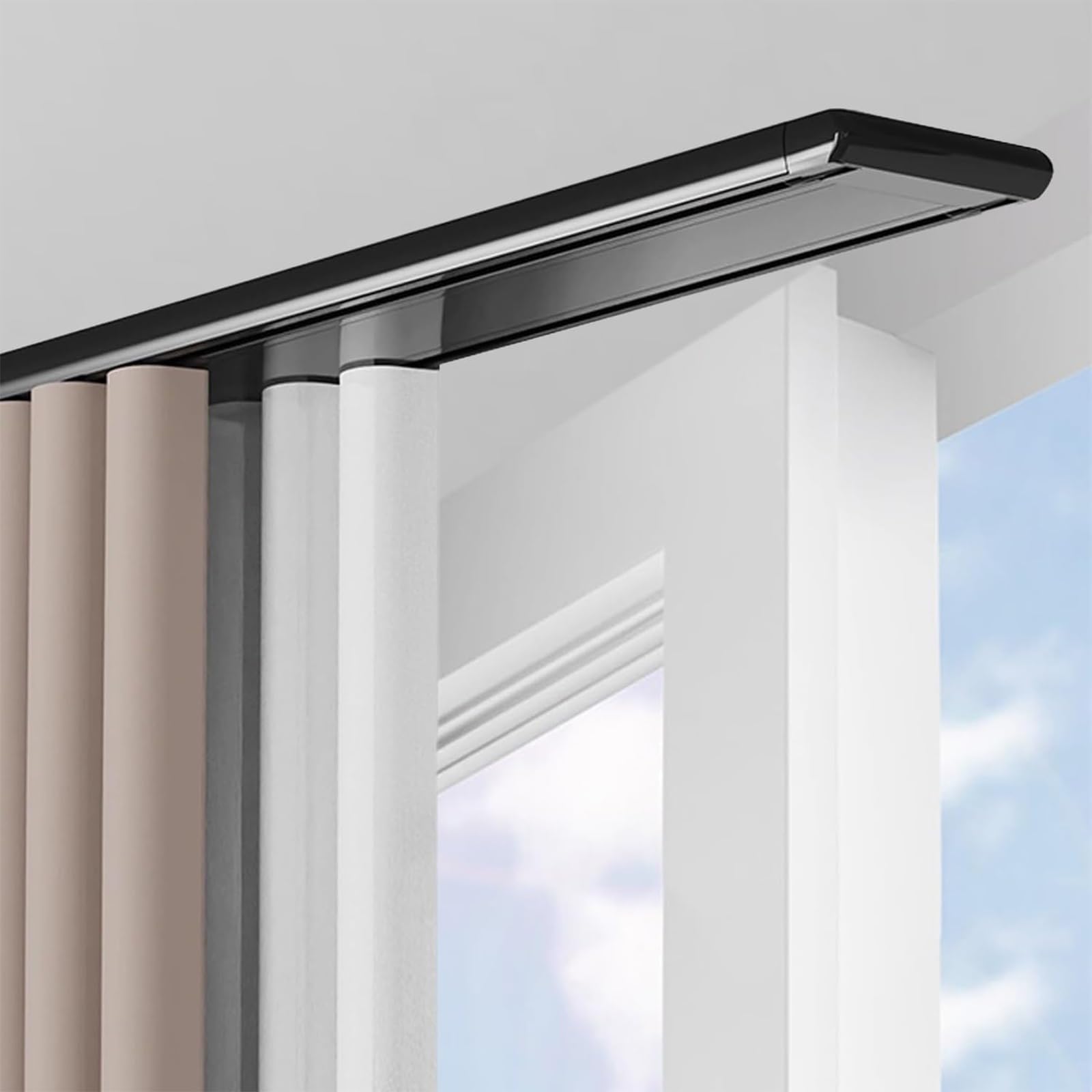 Rail de plafond double en aluminium noir de qualité supérieure 3,9 m pour hôpital