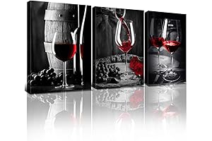 Vintage Red Wine Goblet Art Canvas Paintings