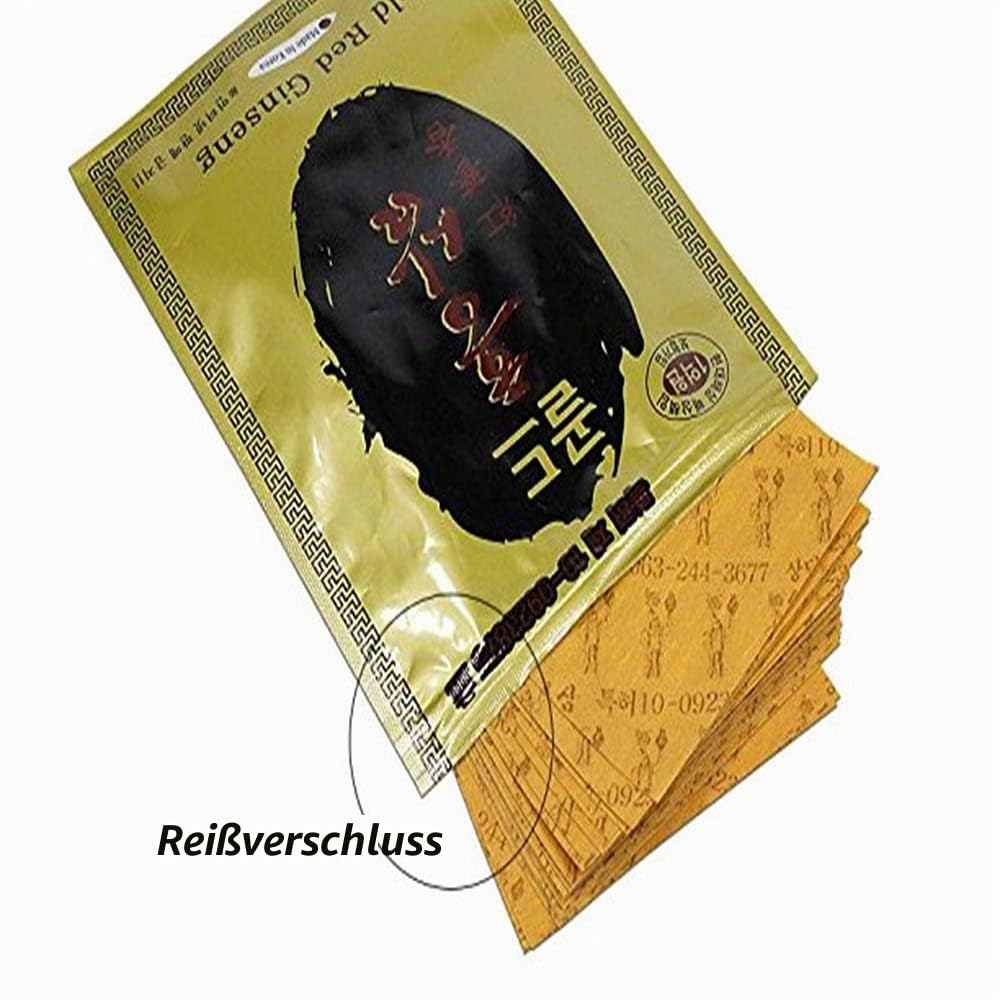 Gold Red Ginseng-Hot-Pad-Patch, 1 Packung (20 Stück) / Klebeband zur Schmerzlinderung / Koreanisch hergestellt (12 Stück)