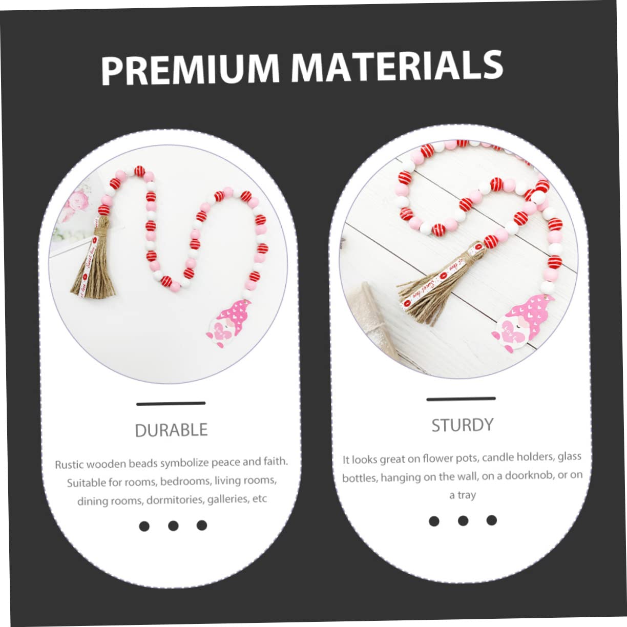 IMIKEYA 5stücke Tassel Bead String Mit Holzperlen Für Valentinstag Romantische Dekoration Für Zuhause Garten Und Rustikaler Für Vielseitig Einsetzbar