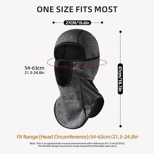 Miniatura 7 de Pasamontañas de esquí para invierno, térmica, resistente al viento, cálido, para clima frío, deportes al aire libre
