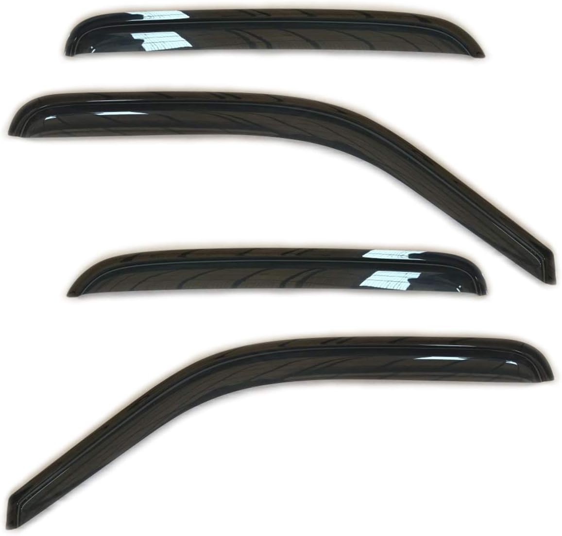 4pcs Outside Mount Sun Rain Guard Side Window Wind Deflectors Dark Smoke Vent Window Visors Compatible with 99-16 F250/F350/F450 Super Duty Super Crew Cab 94953