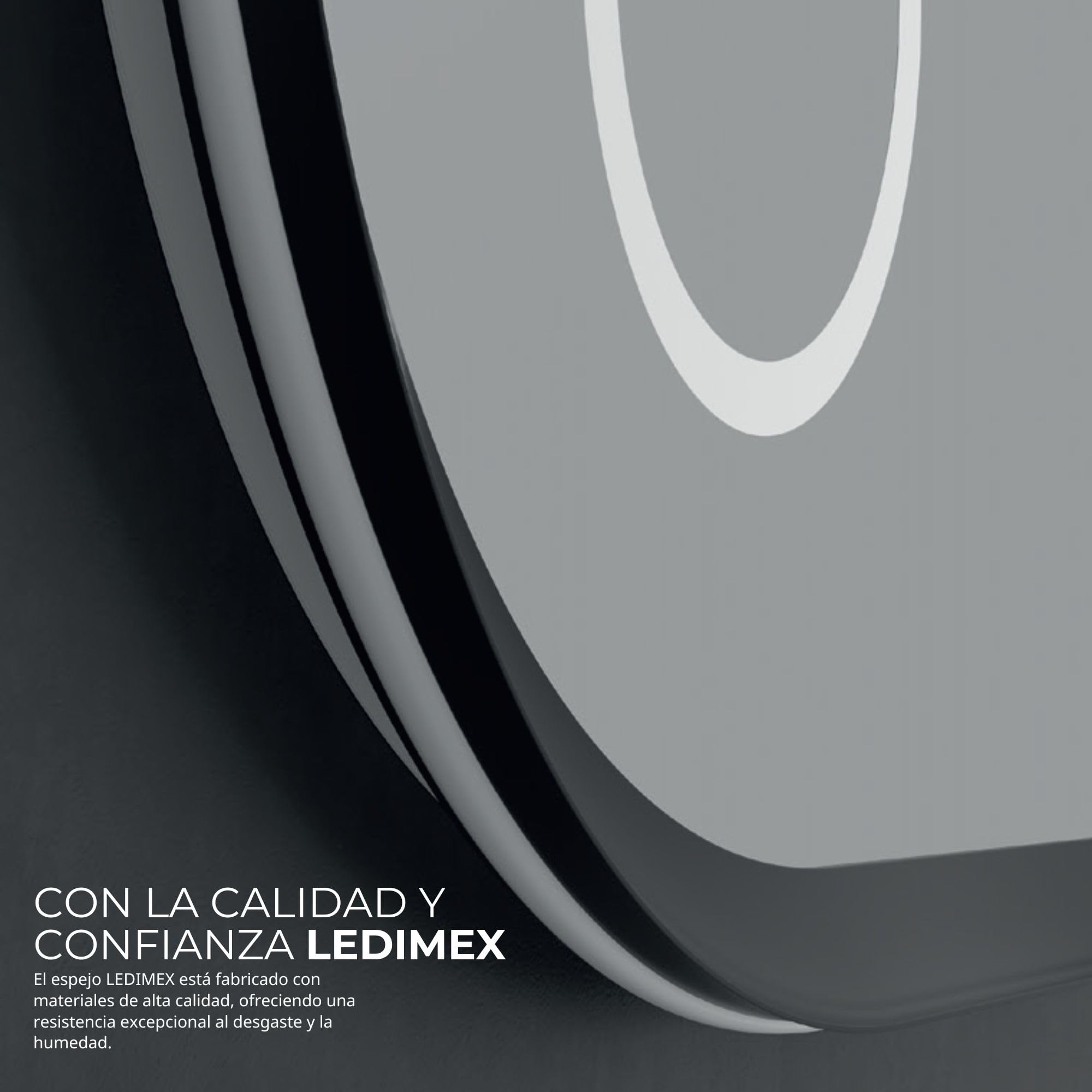 NOLUXA LEDIMEX - Espejo Baño Retroiluminado 120x60cm con Luz LED, Antivaho y x3 de Aumento | Espejo Inteligente Ovalado con Luz Triled (Cálida, Neutra y Fría) | Serie Rimini | Color Moka