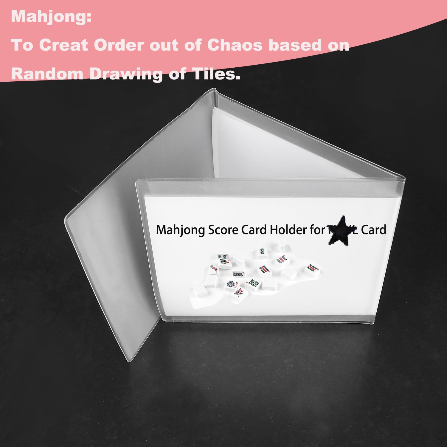 Photo 1 of 2025 Mahjong Card Holder for Large Print (6.12"x4.75"), Clear Protective Sleeves, Durable Plastic Cover for Card, 4 Pack Accessories Gift Set (4)
