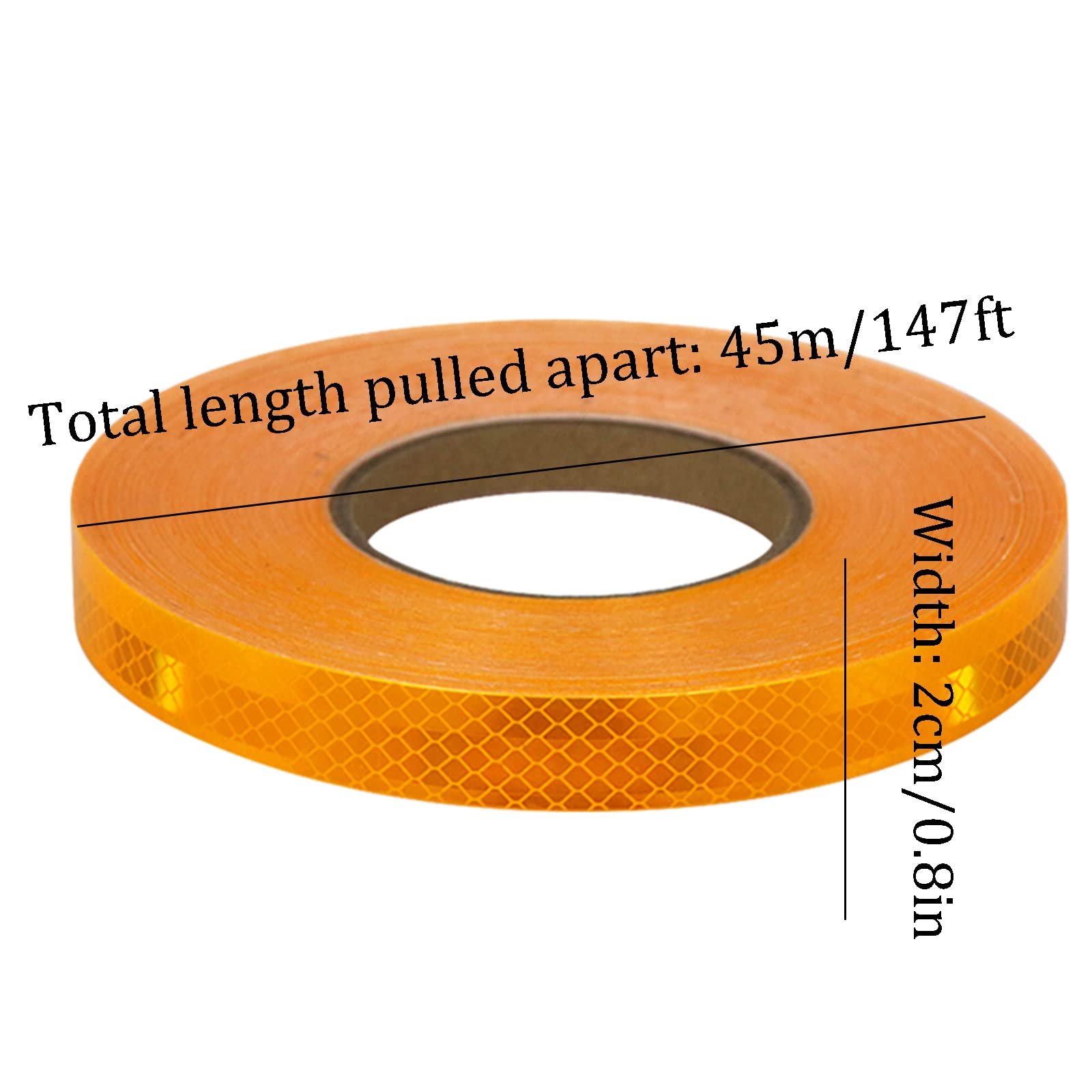 Reflektierendes Klebeband, Absperrband, Bodenmarkierungsband, 0,8 Zoll x 147 Fuß, wasserdichtes wasserdichtes Outdoor-Fahrradfelgen-Reflektorband, dünne reflektierende Aufkleberrollen for Fahrräder, F
