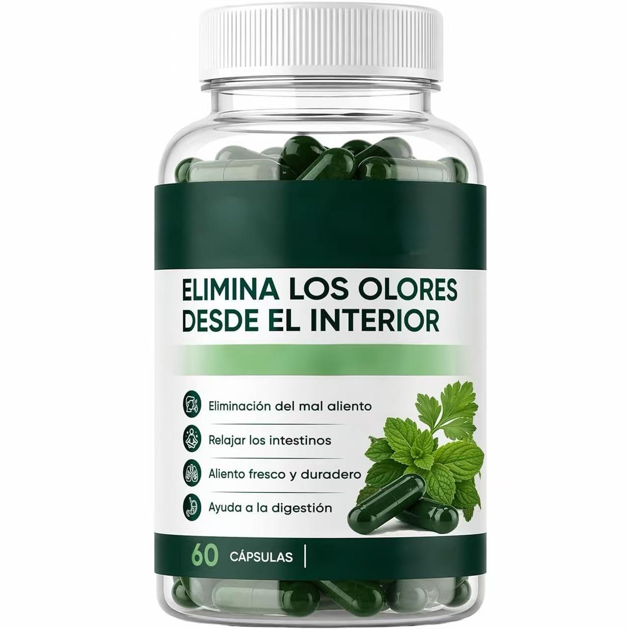 Gélules pour une haleine naturellement fraîche à base de chlorophylle, de menthe poivrée et de persil : éliminent la mauvaise haleine de l'intérieur, favorisent la santé intestinale,1pcs