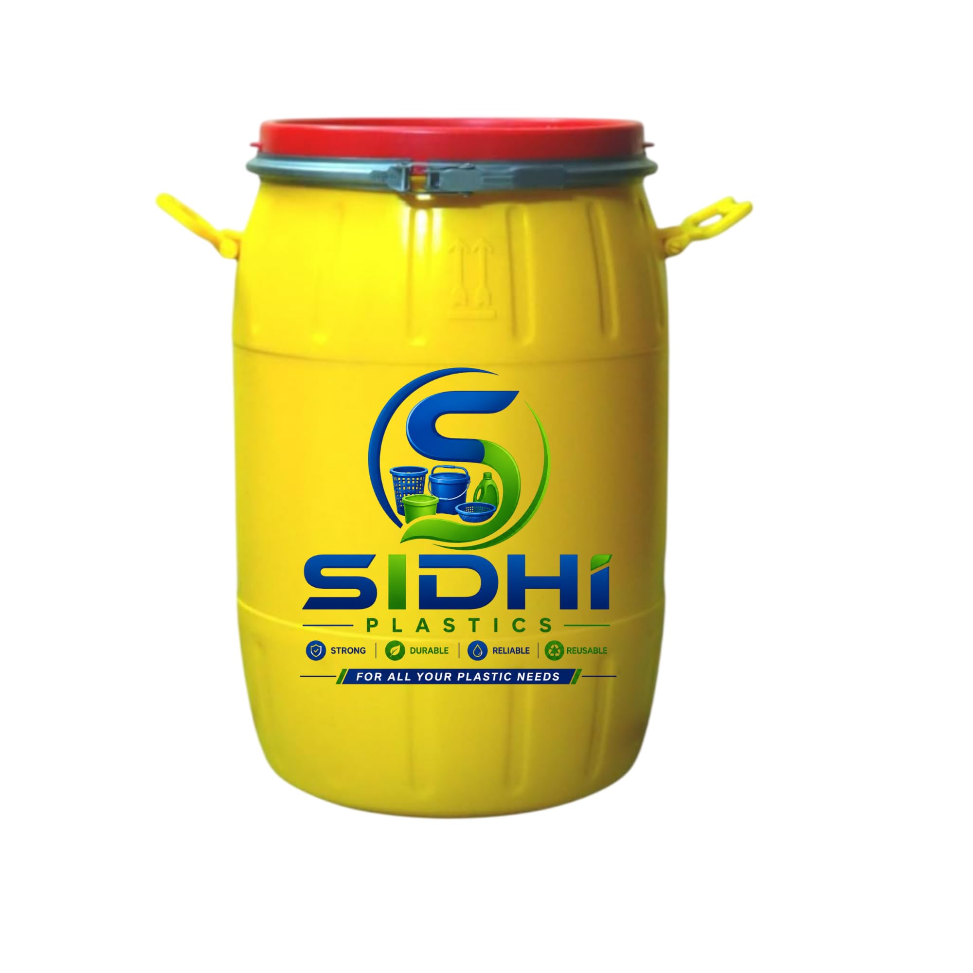 SIDDHI Yellow Vintage Drum 50 LTR Easy in Storage and Transport.Unbreakable and Leakproof.-image-3