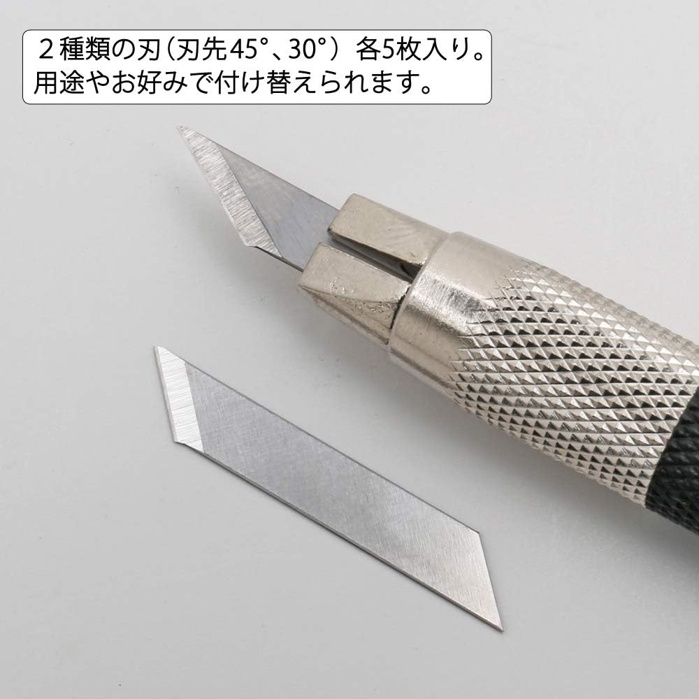 NT Cutter Resin Holder Precision Craft Knife Hobby Knife Black with Blade 45°x 5 and Blade 30°x 5 (D-400P) - 2 Pack