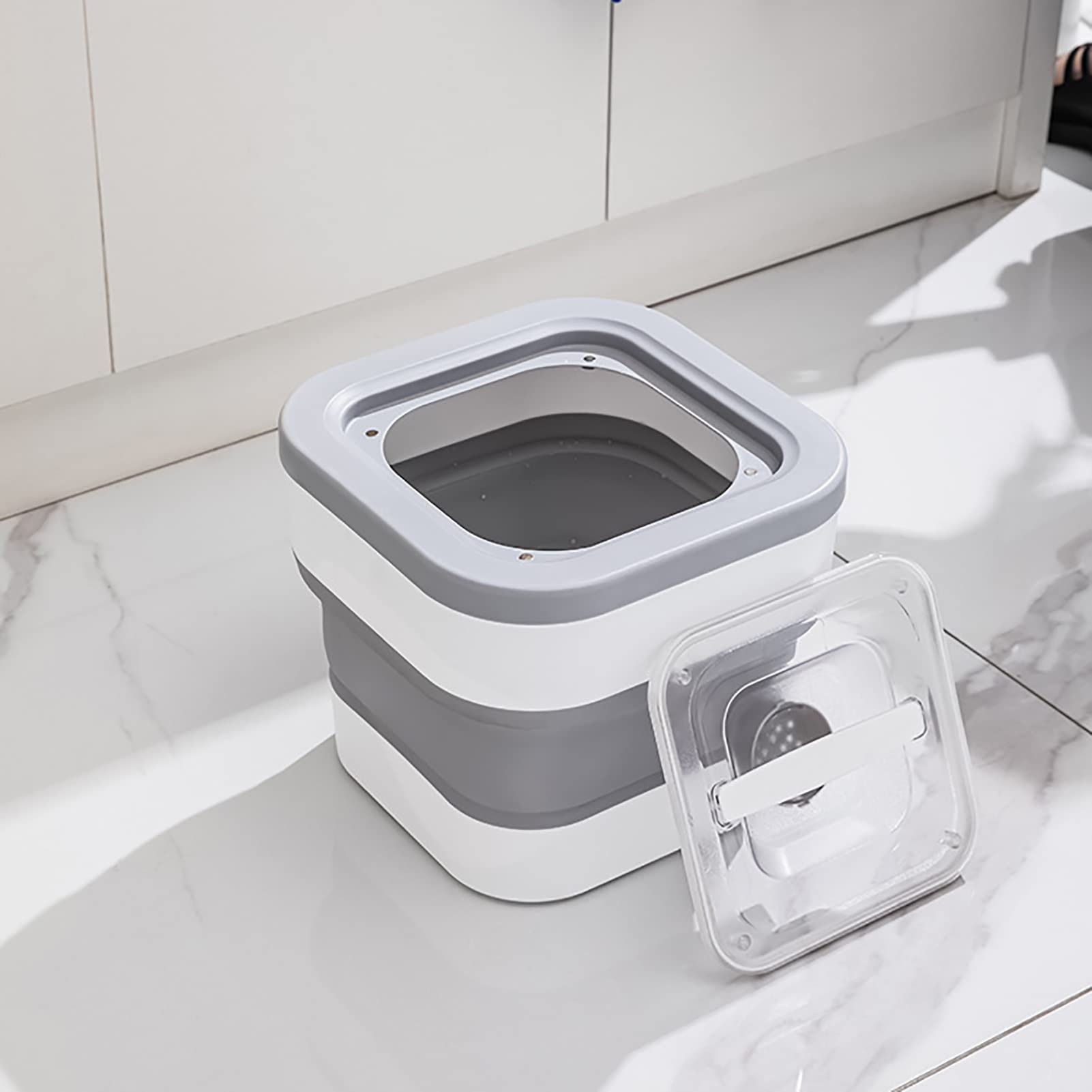 Contenitore Alimentare Raccoglibile per Riso, Capacità 12,5kg | Design sigillato, plastica resistente, comodo misurino, antipolvere, adatto per cereali e alimenti per animali domestici