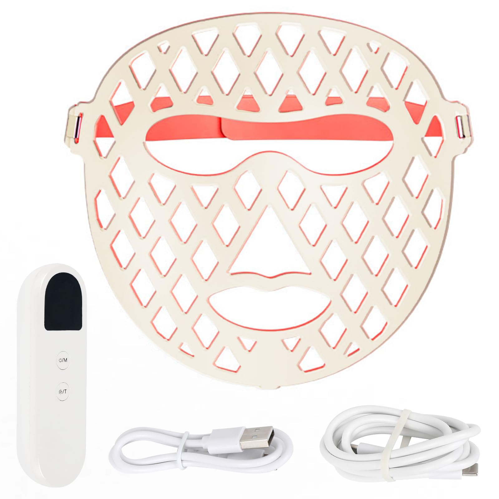 LED Gesichtsmaske mit Rotlichtlampe, 7+1 Farben LED Licht Maske für Gesicht und Haut, Pflegegerät für Alle Hauttypen, Hautpflege zu Hause für Anti Aging Akne Hautverjüngung Gesichtsschönheit